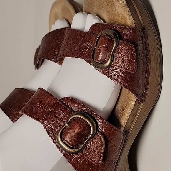 Dansko Sophie Two Strap Slide Sandal Clog Shoes Brown Floral Leather 41 7.5 8 - Picture 8 of 13
